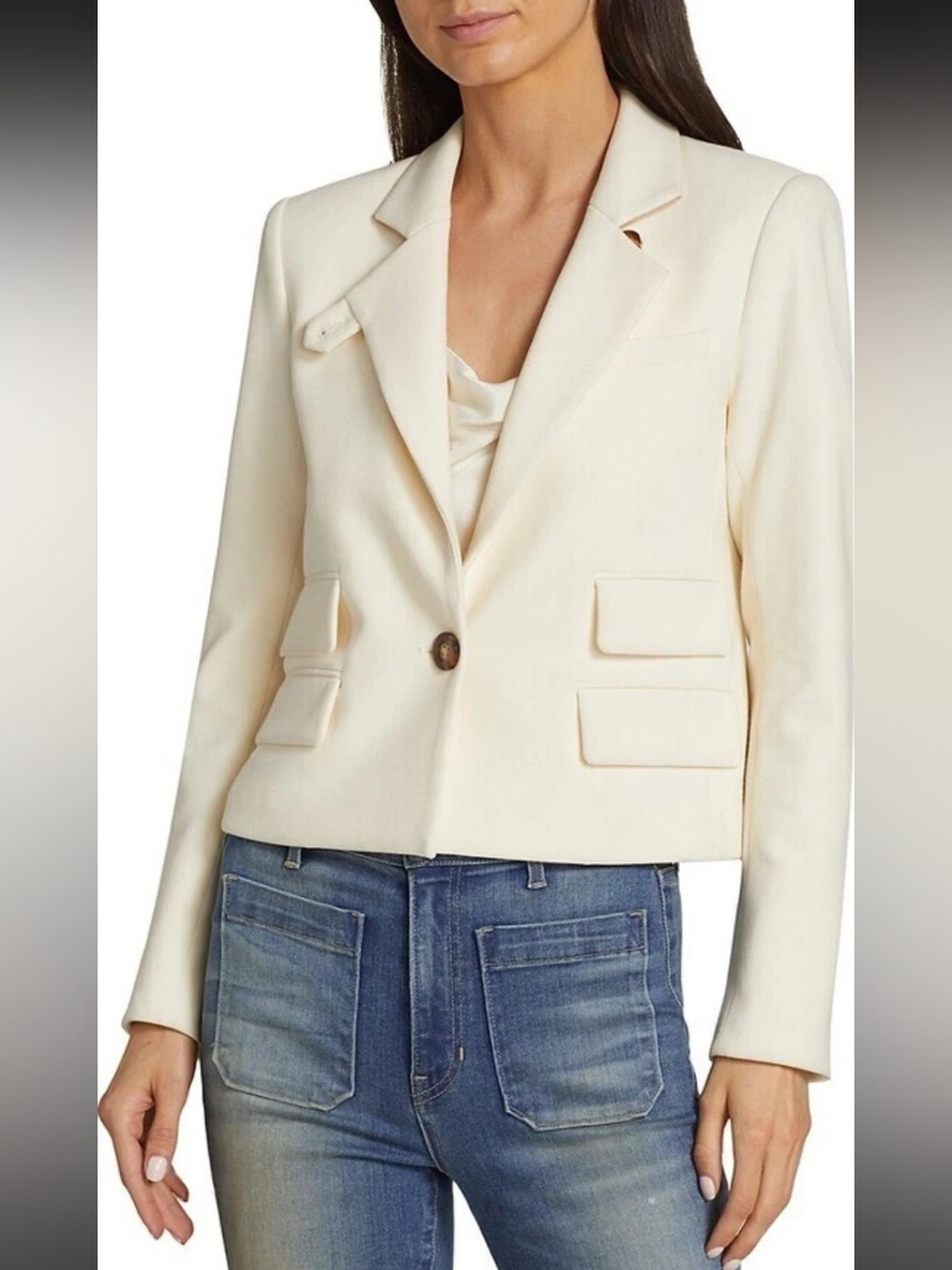Veronica Beard Fabiola Cropped Blazer White Size 2